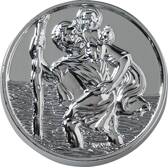Medalha redonda de São Cristóvão Car + - SCRST25