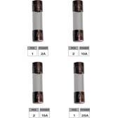 6 fusibles en verre - Ampérage variable  Car + - 3505122