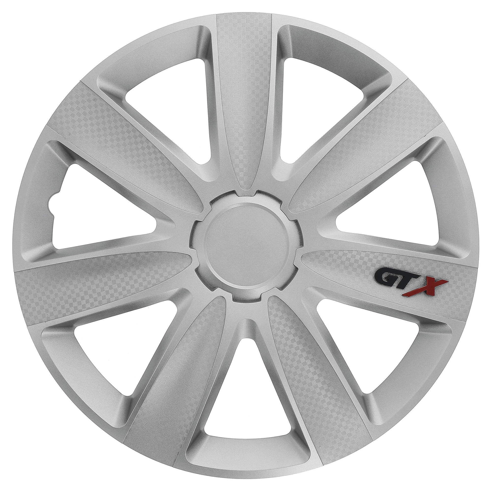 Set of 4 carbon silver 16 inch hubcaps