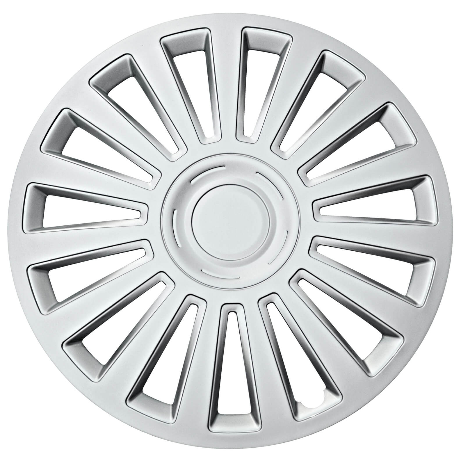 Set of 4 15-inch california silver hubcaps
