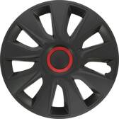 Set of 4 black and red washington hubcaps 15 inches Car + - VNJR215