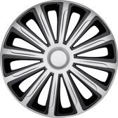 Set med 4 st alabama silver svarta hjulkapslar 15 tum Car + - VNJ9815