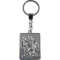 Rechthoekige Sint-Christoffelsleutelhanger Car + - SCRST10
