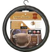 Zwart lederen stuurhoes 37-39cm Car + - 2505FLN