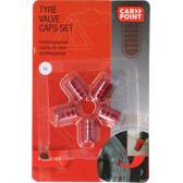 Juego de 5 tapones de válvula de pistón universales - Rojo CARPOINT - 2216008