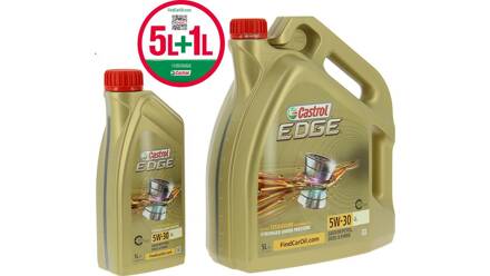 Engine oil EDGE 5W30 LL - 5 Liters + 1 Liter CASTROL 15A326