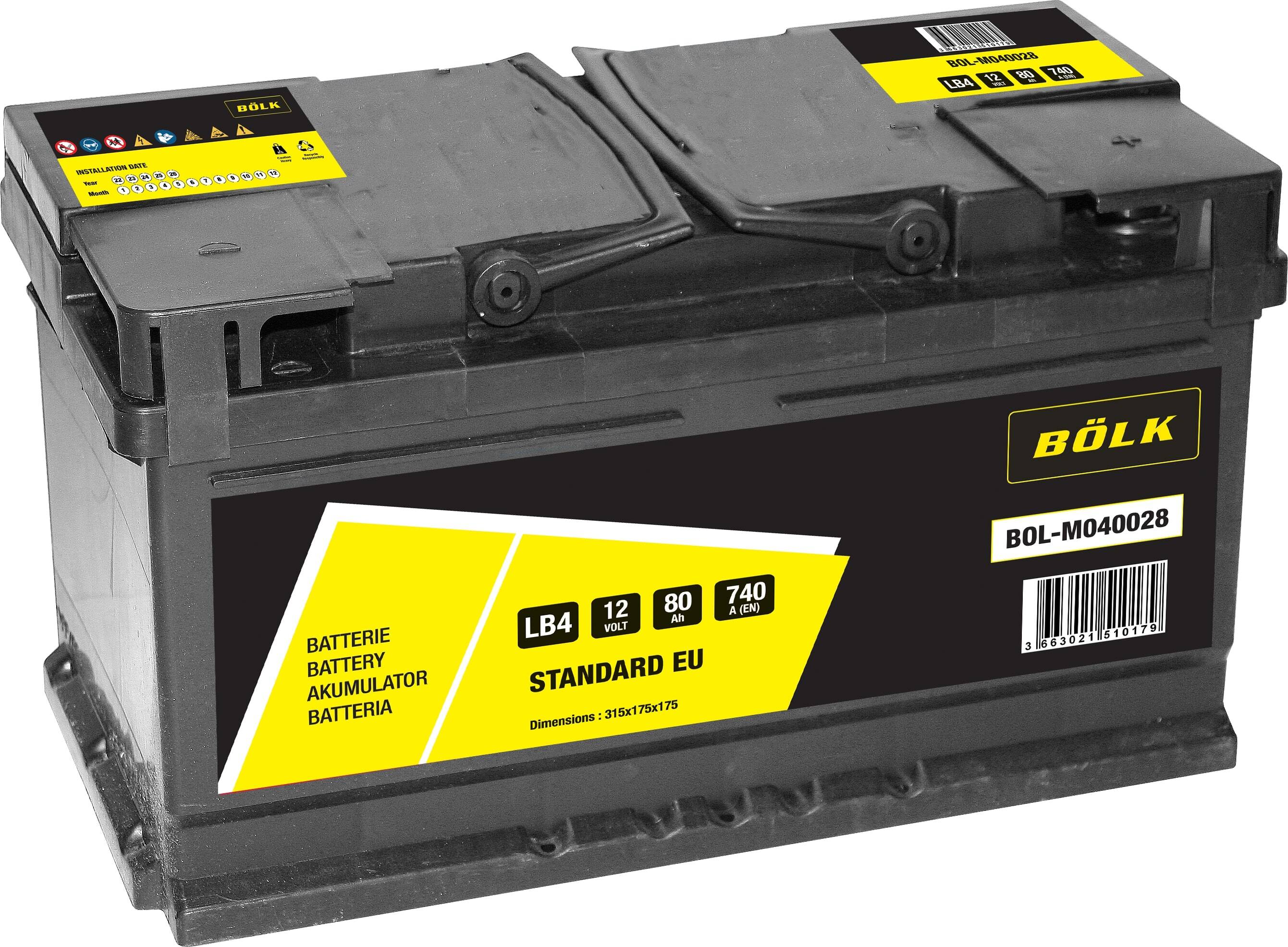 Batterie Voiture BOLK 92Ah 800A - Puissance Et Fiabilité Pour Démarrages Sûrs