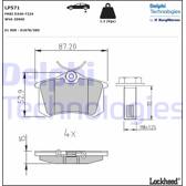 Bremsbelagsatz hinten DELPHI - LP571