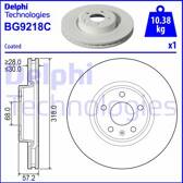 Bremsscheibe (pro Einheit) DELPHI - BG9218C
