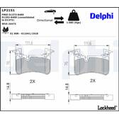 Bromsbelägg bak DELPHI - LP2151