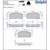Bromsbelägg bak DELPHI - LP2167