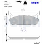 Bromsbelägg bak DELPHI - LP931