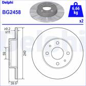 Sats om 2 bromsskivor DELPHI - BG2458