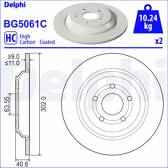 Sats om 2 bromsskivor DELPHI - BG5061C