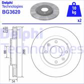 Sats om 2 bromsskivor DELPHI - BG3620
