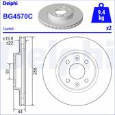 Sats om 2 bromsskivor DELPHI - BG4570C