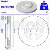 Bromsskiva (per enhet) DELPHI - BG9359C