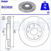 Juego de 2 discos de freno DELPHI - BG3620