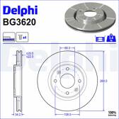 Jogo dois discos de freio DELPHI - BG3620