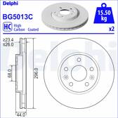 Jogo dois discos de freio DELPHI - BG5013C