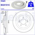 Jeu de 2 disques de frein DELPHI - BG5151C