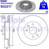 Jeu de 2 disques de frein DELPHI - BG2217