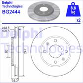 Jeu de 2 disques de frein DELPHI - BG2444