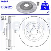 Jeu de 2 disques de frein DELPHI - BG2625