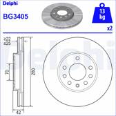 Jeu de 2 disques de frein DELPHI - BG3405
