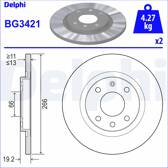 Jeu de 2 disques de frein DELPHI - BG3421