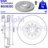 Jeu de 2 disques de frein DELPHI - BG3832C