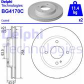 Jeu de 2 disques de frein DELPHI - BG4170C