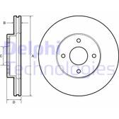 Jeu de 2 disques de frein DELPHI - BG4454