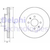 Jeu de 2 disques de frein DELPHI - BG4744C