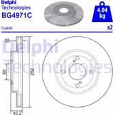 Jeu de 2 disques de frein DELPHI - BG4971C