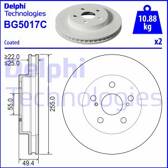 Jeu de 2 disques de frein DELPHI - BG5017C