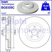 Disque de frein (à l'unité) DELPHI - BG9359C
