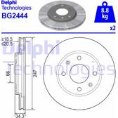Brake disc set (2) DELPHI - BG2444