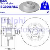 Brake disc (per unit) DELPHI - BG9268RSC