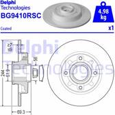 Brake disc (per unit) DELPHI - BG9410RSC