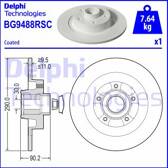 Rear brake disc DELPHI - BG9488RSC