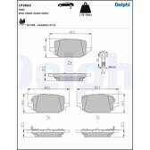 Rear brake pad set DELPHI - LP3863