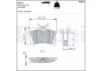 Rear brake pad set
