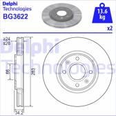 Set van 2 remschijven DELPHI - BG3622