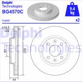 Set van 2 remschijven DELPHI - BG4570C