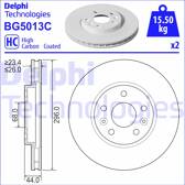 Set van 2 remschijven DELPHI - BG5013C
