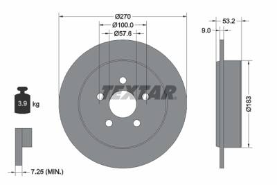 Jeu de 2 disques de frein TEXTAR 92108600