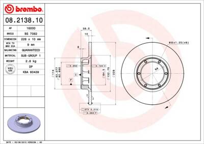 Jeu de 2 disques de frein BREMBO 08.2138.10