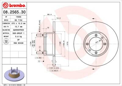 Jeu de 2 disques de frein BREMBO 08.2565.30