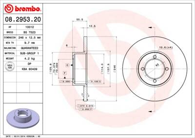 Jeu de 2 disques de frein BREMBO 08.2953.20